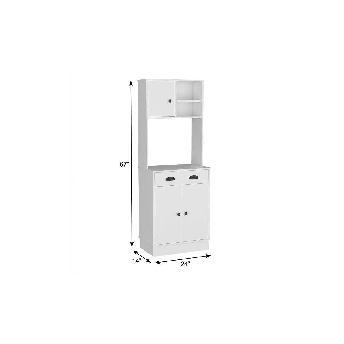 67" White Wood Three Door Pantry Or Storage Closet Homeroots Kitchen & Dining
