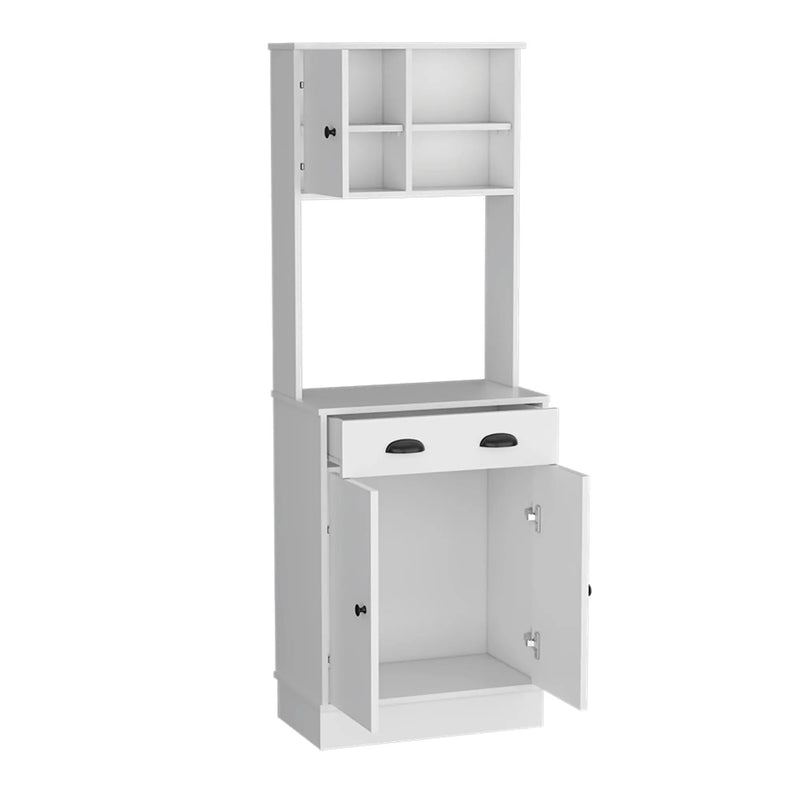 67" White Wood Three Door Pantry Or Storage Closet Homeroots Kitchen & Dining