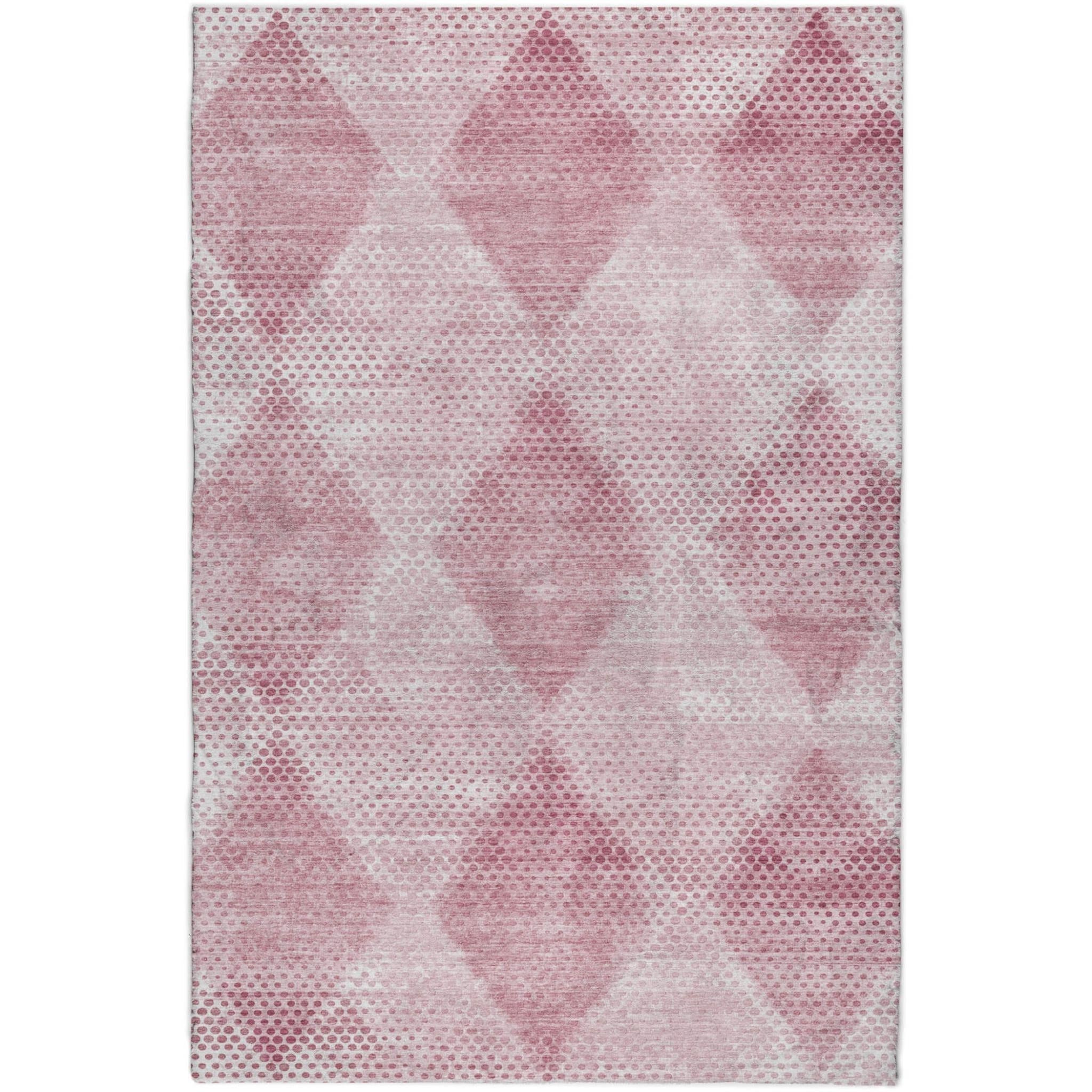 3' X 5' Merlot And Blush Geometric Shag Washable Area Rug With UV Protection - Home & Garden