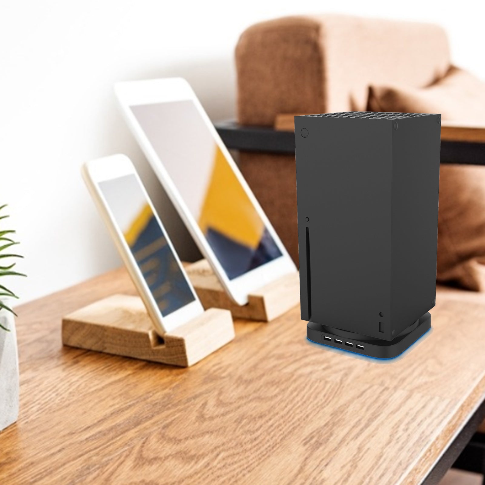 Game Console Vertical Bracket Stand Holder Game Player Dock Base Bracket Black Plastic For Xbox Series X Game Host Accessories