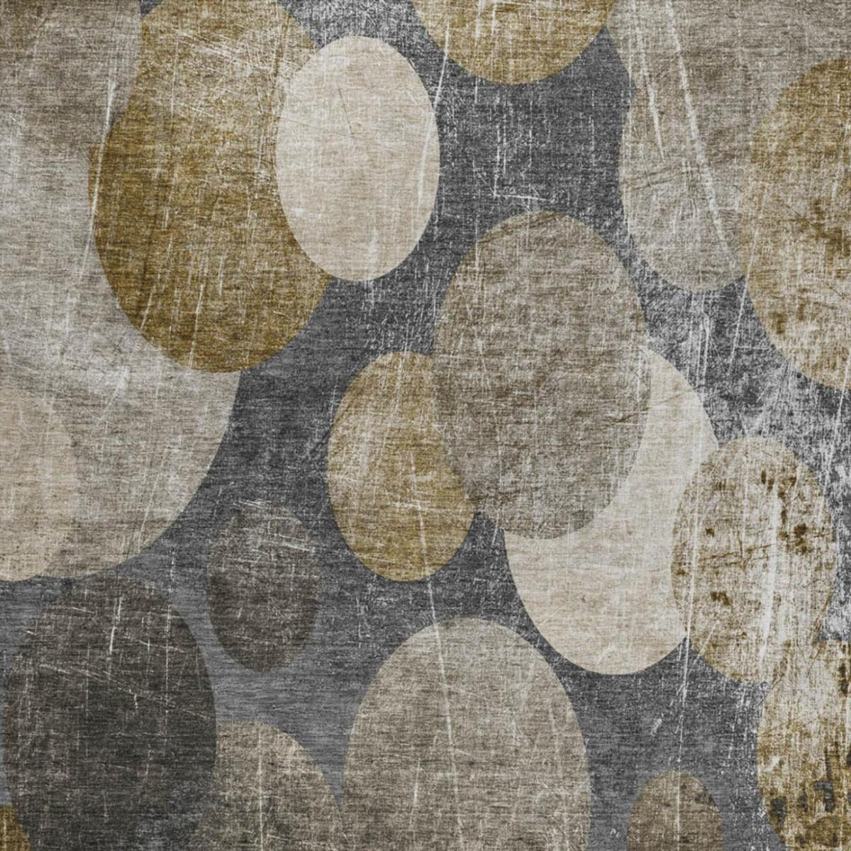 10' X 14' Brown And Taupe Geometric Shag Washable Area Rug With UV Protection - Home & Garden