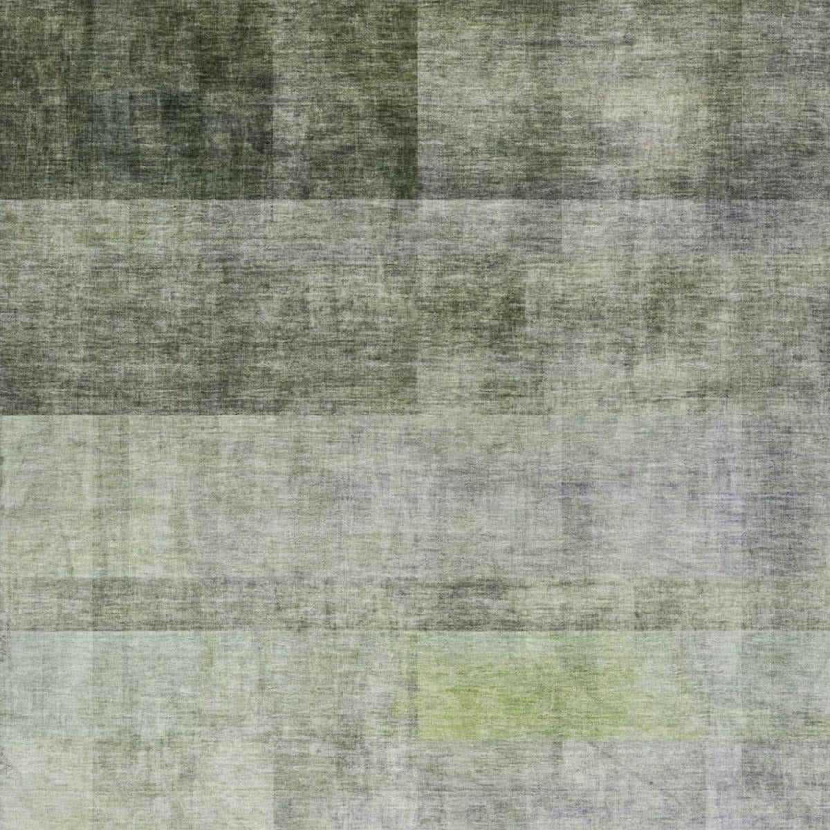 10' X 14' Olive Green And Gray Geometric Shag Washable Area Rug With UV Protection - Home & Garden
