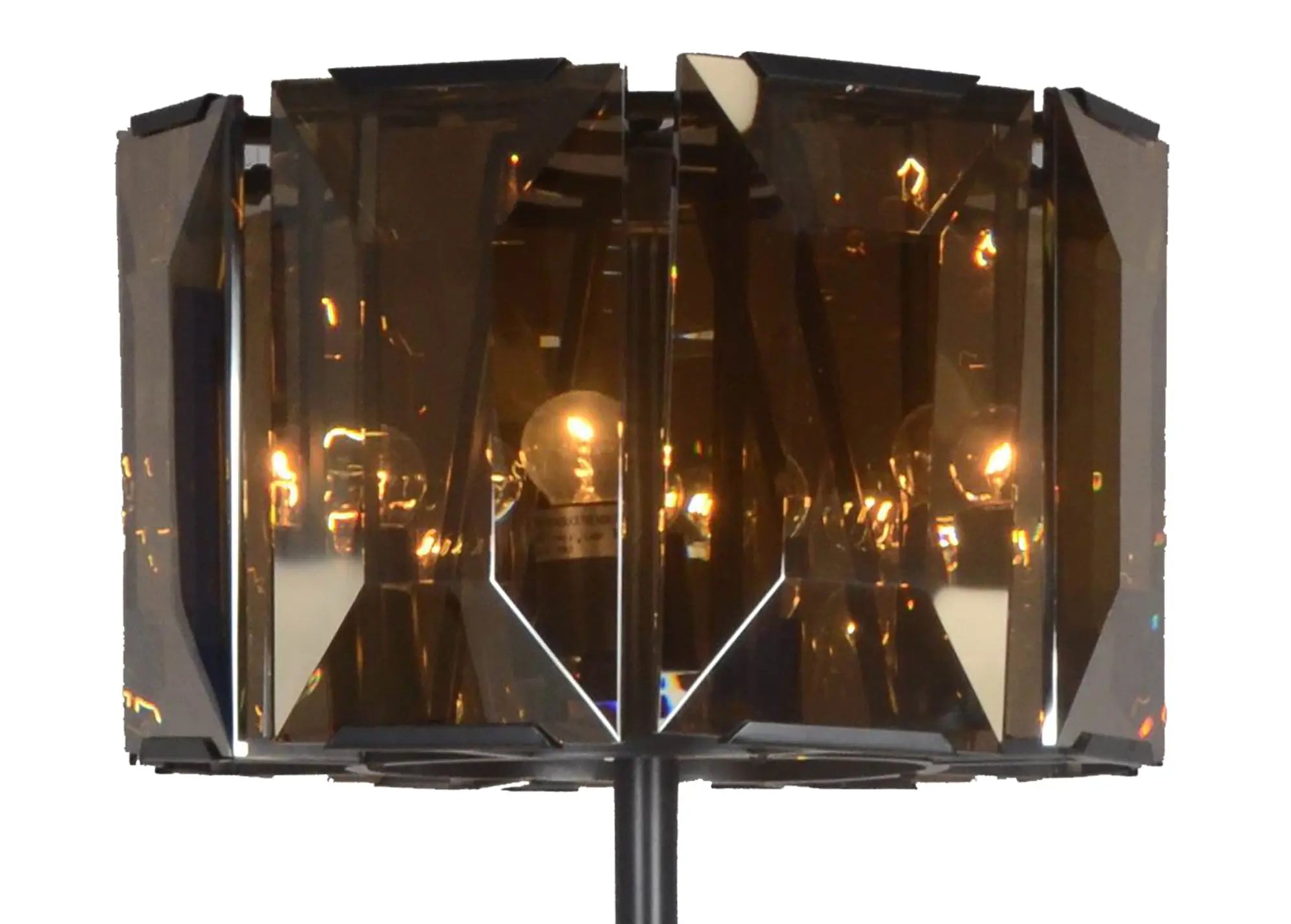 68" Dark Bronze Floor Lamp With Amber Solid Color Beveled Glass Drum Shade Homeroots Lighting