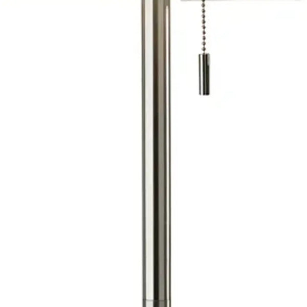 68" Silver Floor Lamp With White Fabric Drum Shade Homeroots Lighting