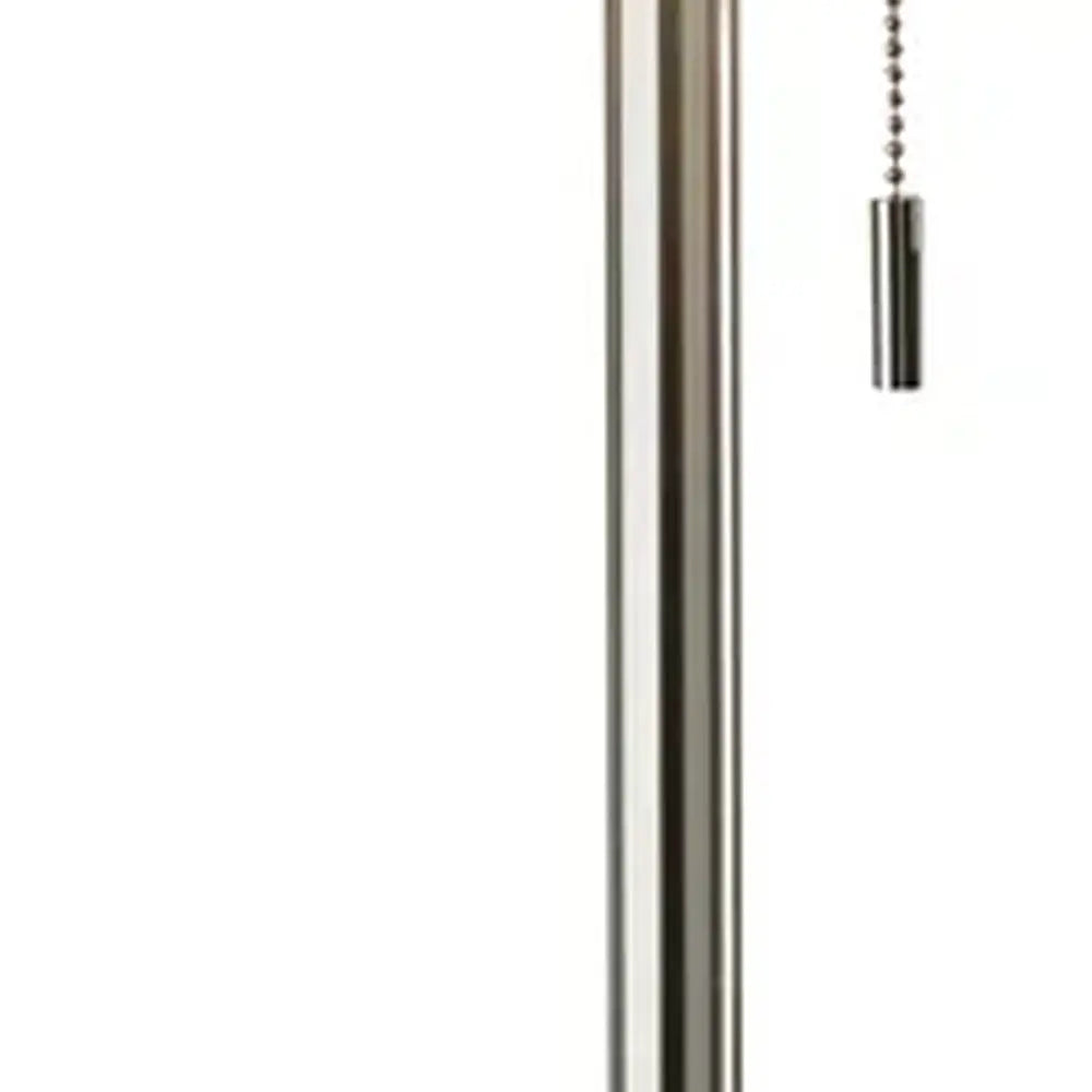 68" Silver Floor Lamp With White Fabric Drum Shade Homeroots Lighting