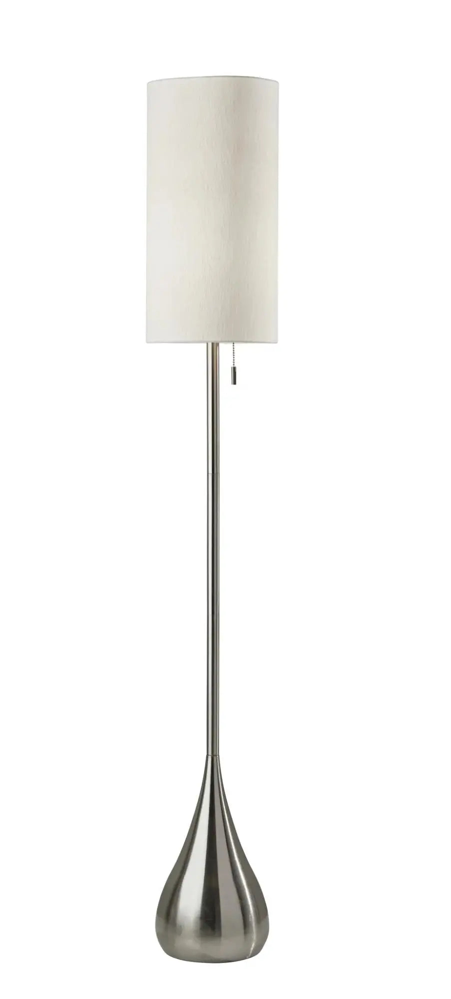 68" Silver Floor Lamp With White Fabric Drum Shade Homeroots Lighting