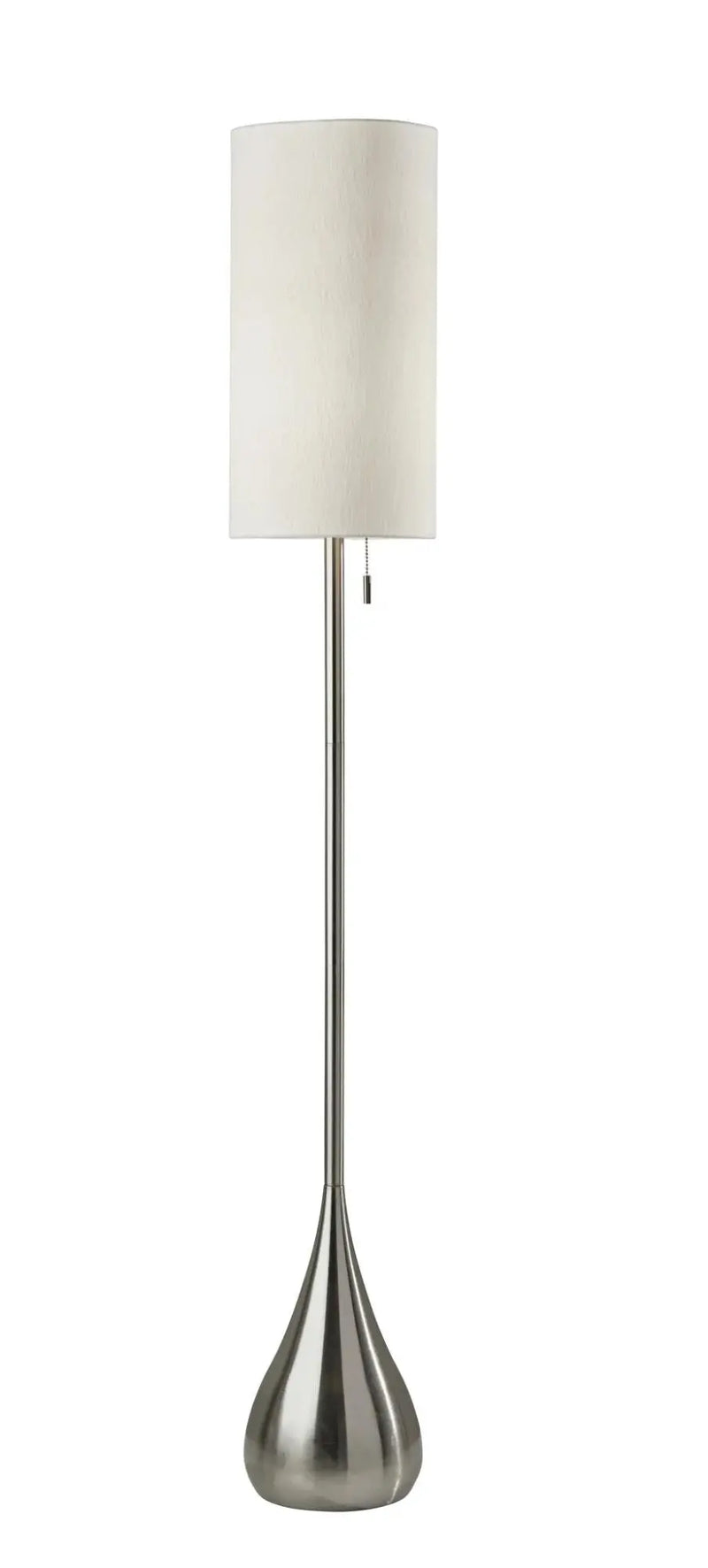 68" Silver Floor Lamp With White Fabric Drum Shade Homeroots Lighting