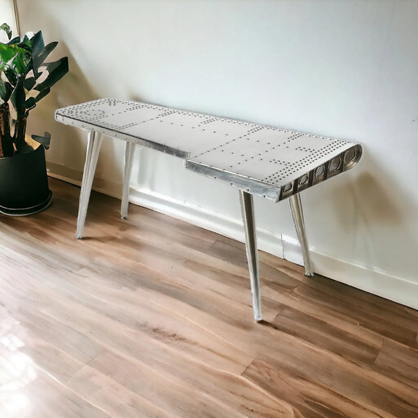 68" Silver Metal Writing Desk Homeroots Office