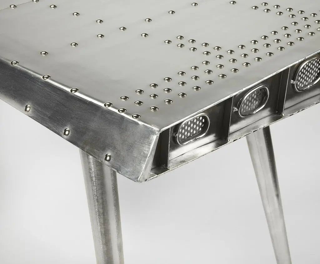 68" Silver Metal Writing Desk Homeroots Office