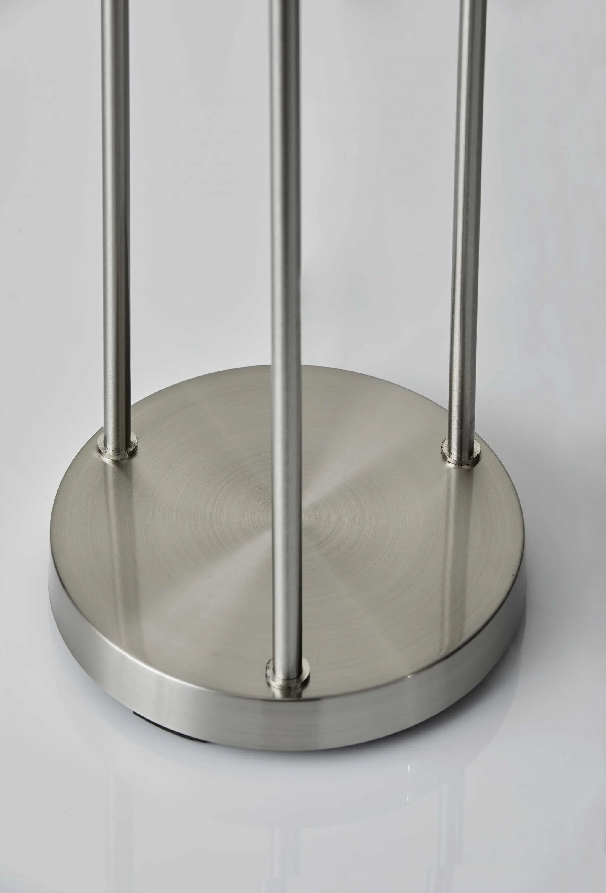 68" Silver Three Light Novelty Floor Lamp With White Linen Cylinder Shade Homeroots Lighting