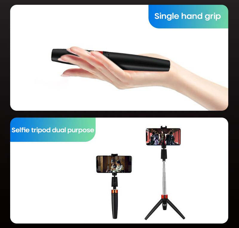 3 In 1 Wireless Bluetooth Selfie Stick Mini Portable Mobile Phone Tripod Foldable Selfie Stick Bluetooth Remote