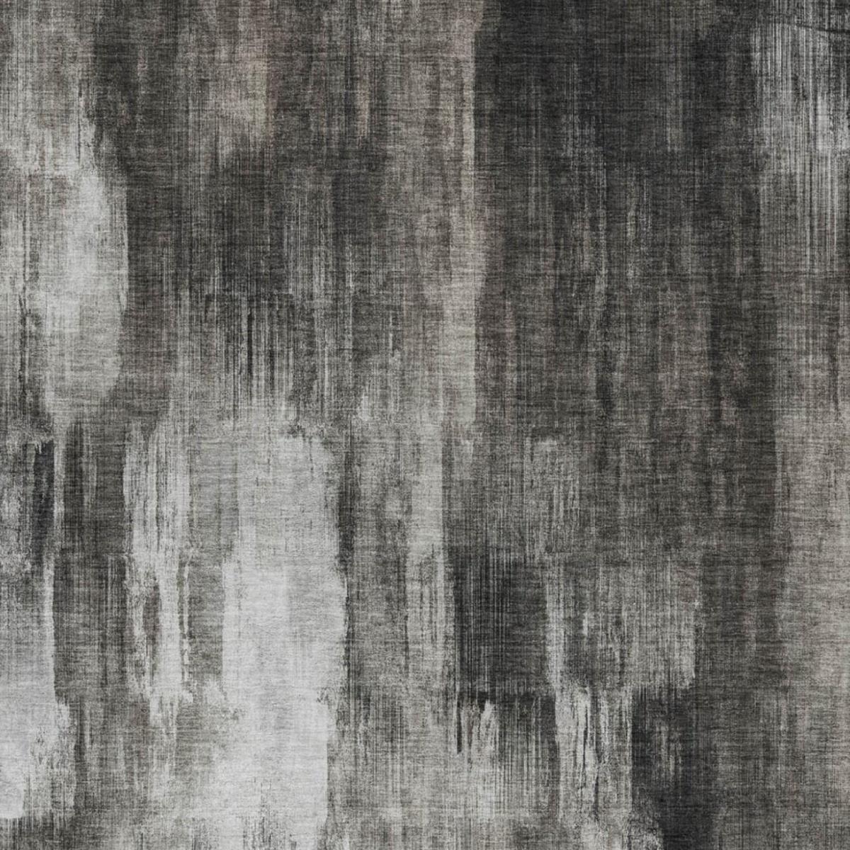 5' X 8' Gray And Black Abstract Shag Washable Area Rug With UV Protection - Home & Garden