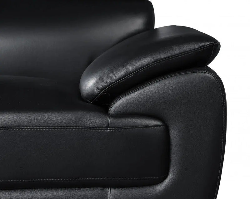 69" Black And Silver Faux Leather Loveseat Homeroots Living Room