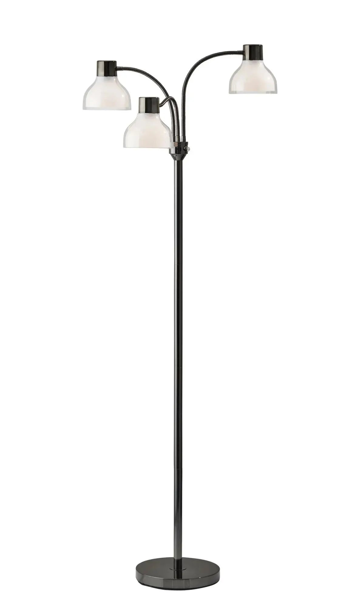 69" Black And White Metal Three Light Tree Floor Lamp With White Bowl Shade Homeroots Lighting