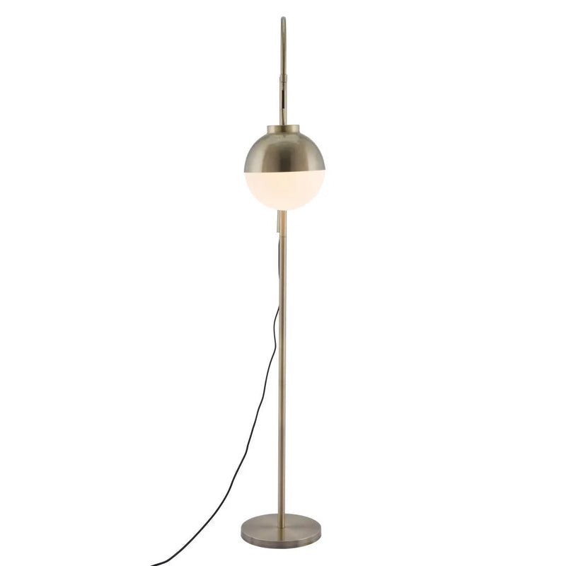 69" Bronze Steel Floor Lamp With Bronze Steel Globe Shade Homeroots Lighting