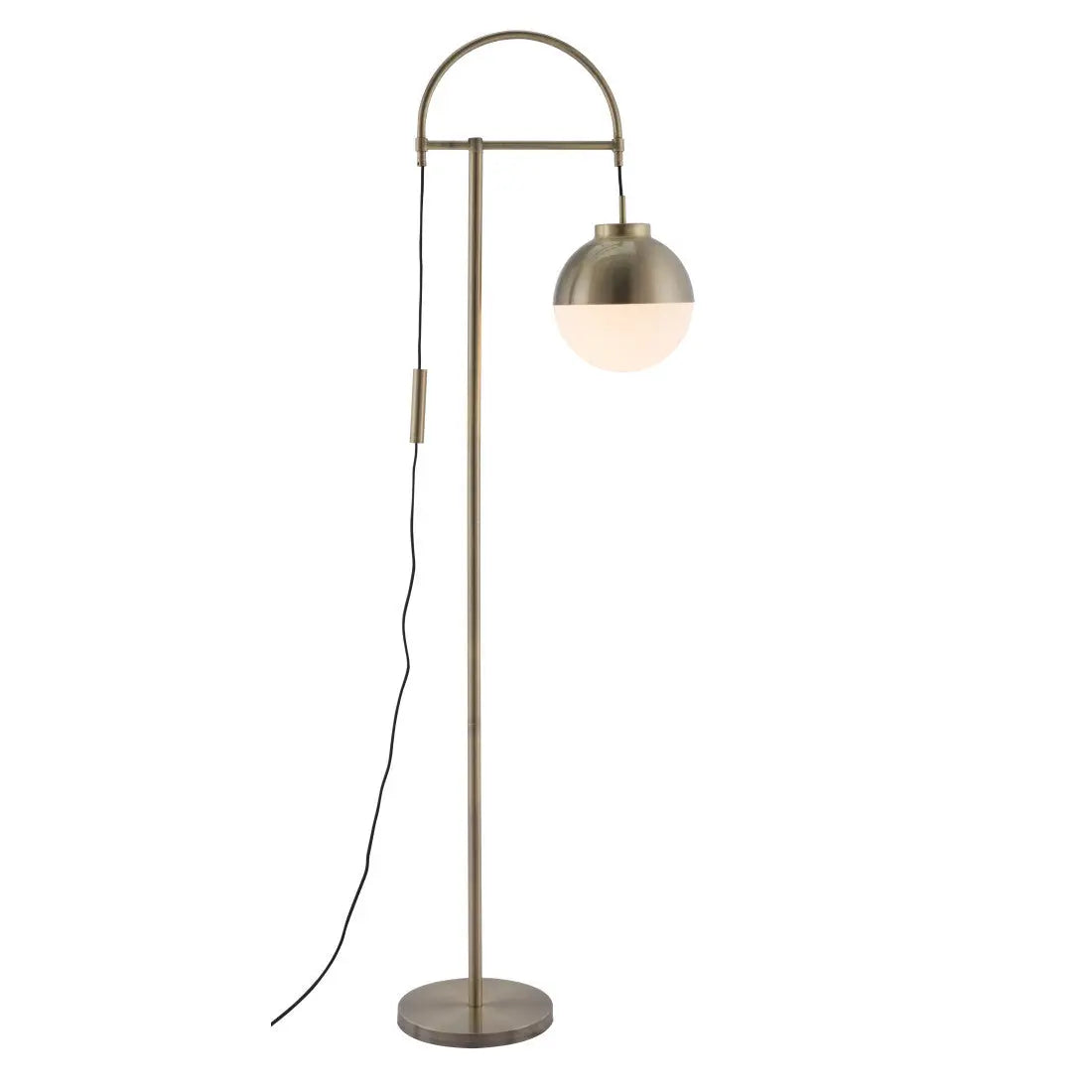 69" Bronze Steel Floor Lamp With Bronze Steel Globe Shade Homeroots Lighting