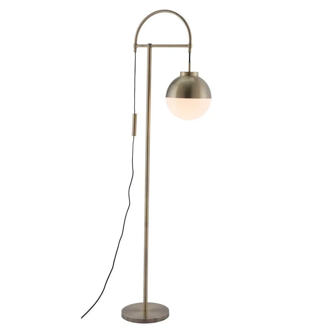 69" Bronze Steel Floor Lamp With Bronze Steel Globe Shade Homeroots Lighting