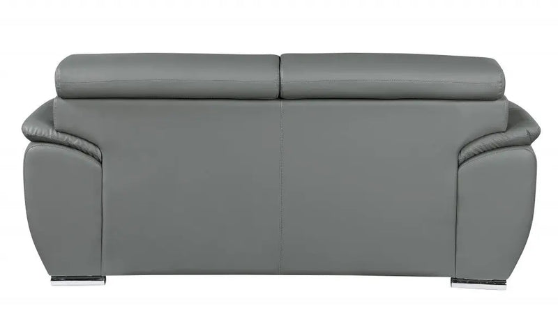 69" Gray And Silver Faux Leather Loveseat Homeroots Living Room