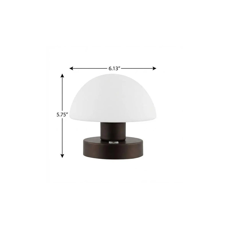 6" Antiqued Bronze Novelty USB Table Lamp With Dome Shade Homeroots Lighting