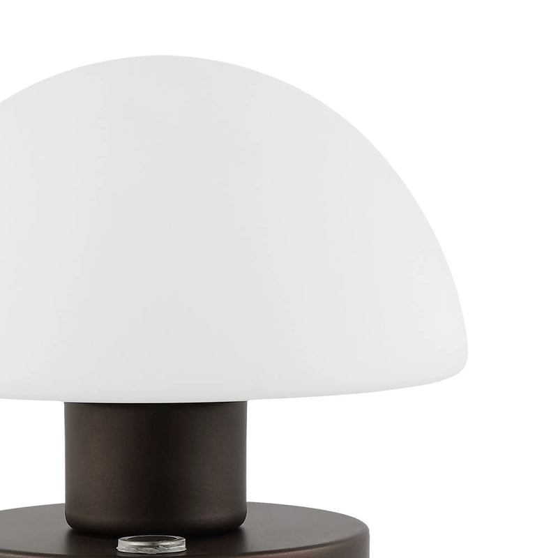 6" Antiqued Bronze Novelty USB Table Lamp With Dome Shade Homeroots Lighting