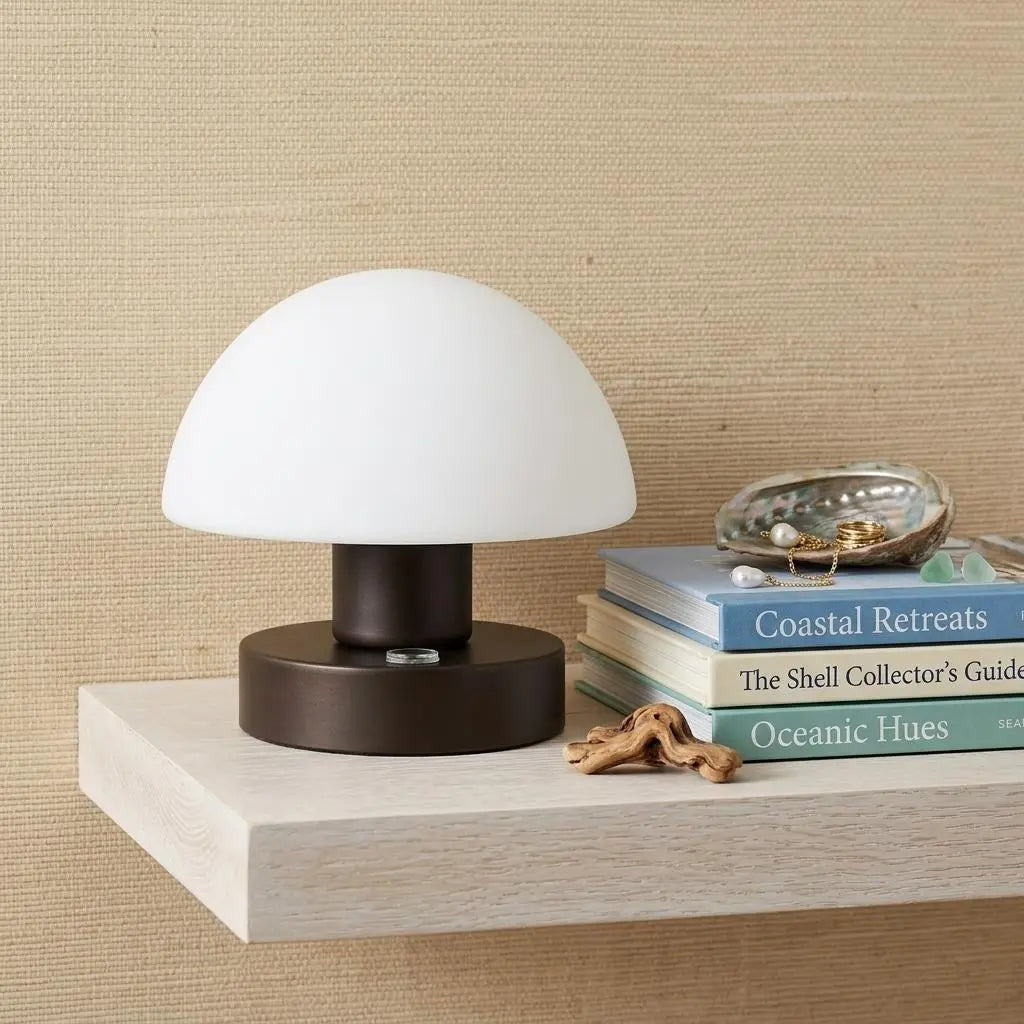 6" Antiqued Bronze Novelty USB Table Lamp With Dome Shade Homeroots Lighting