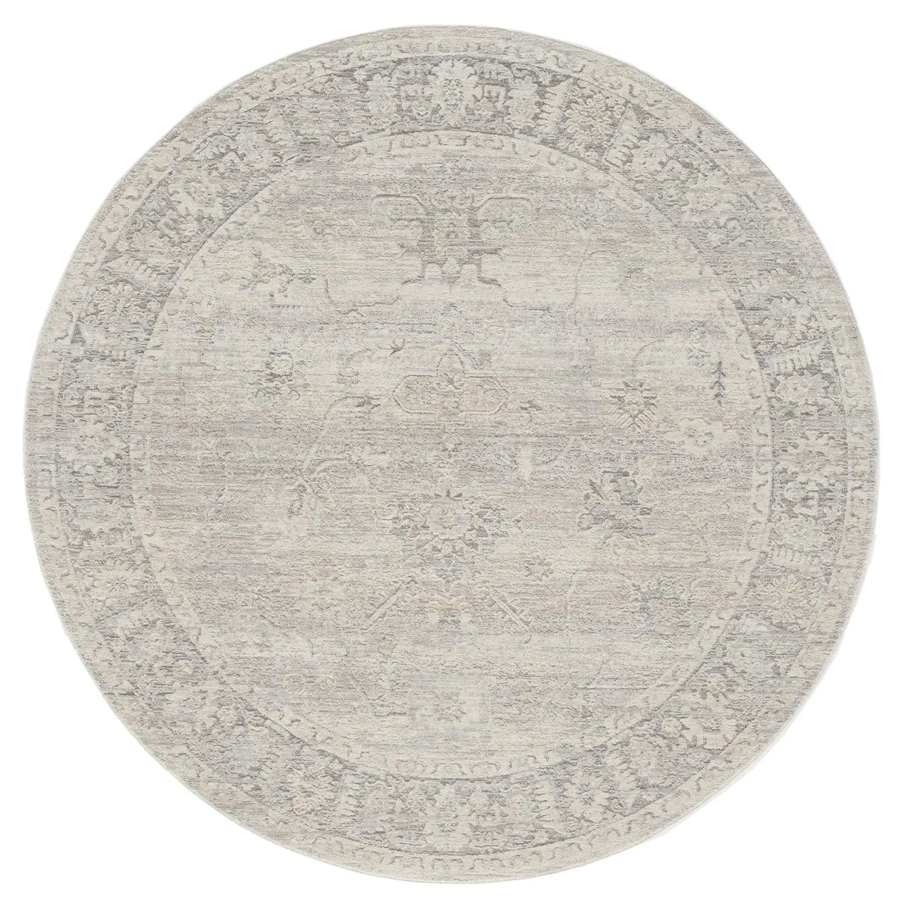 6' Beige And Blue Abstract Round Rug Homeroots Home Decor