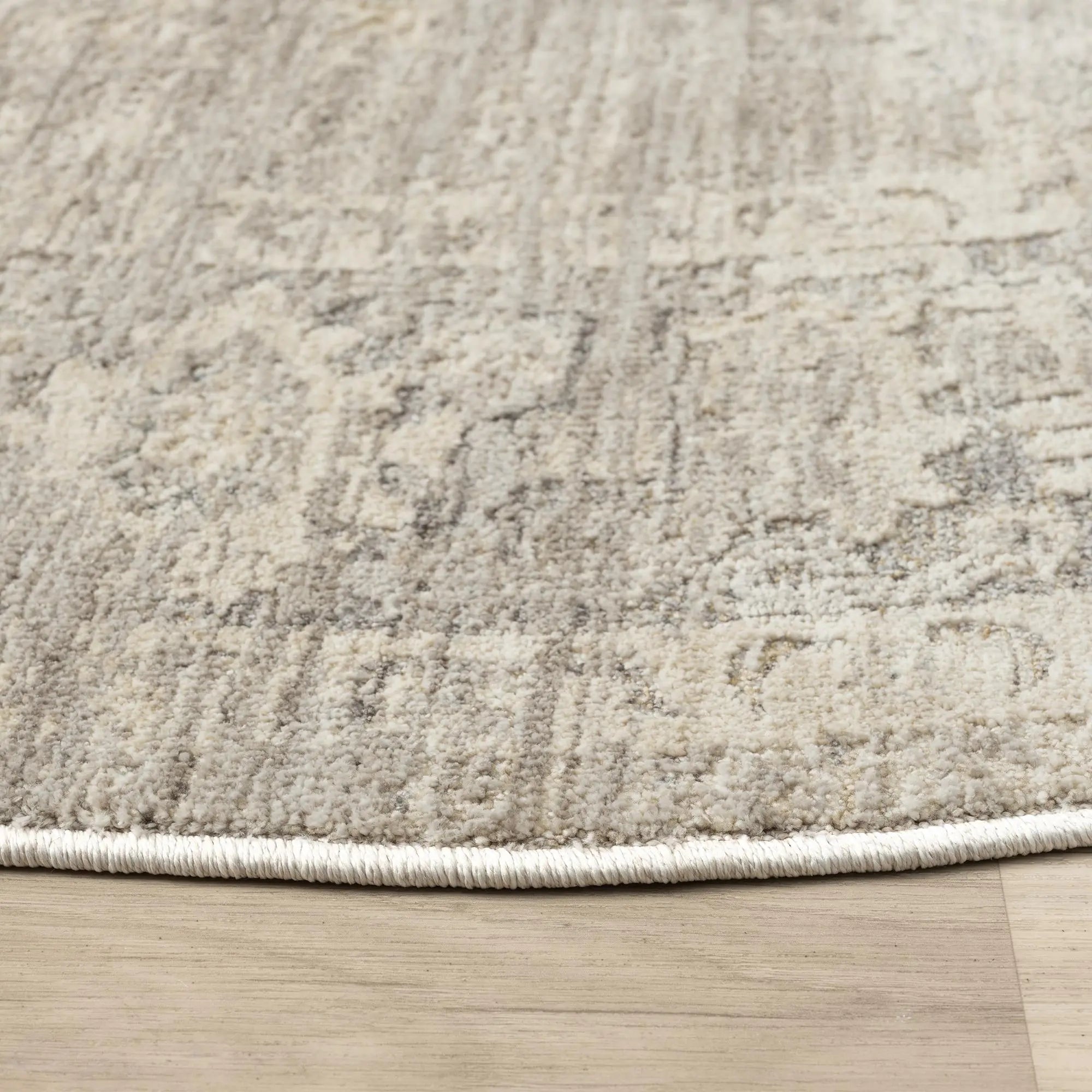 6' Beige And Blue Abstract Round Rug Homeroots Home Decor