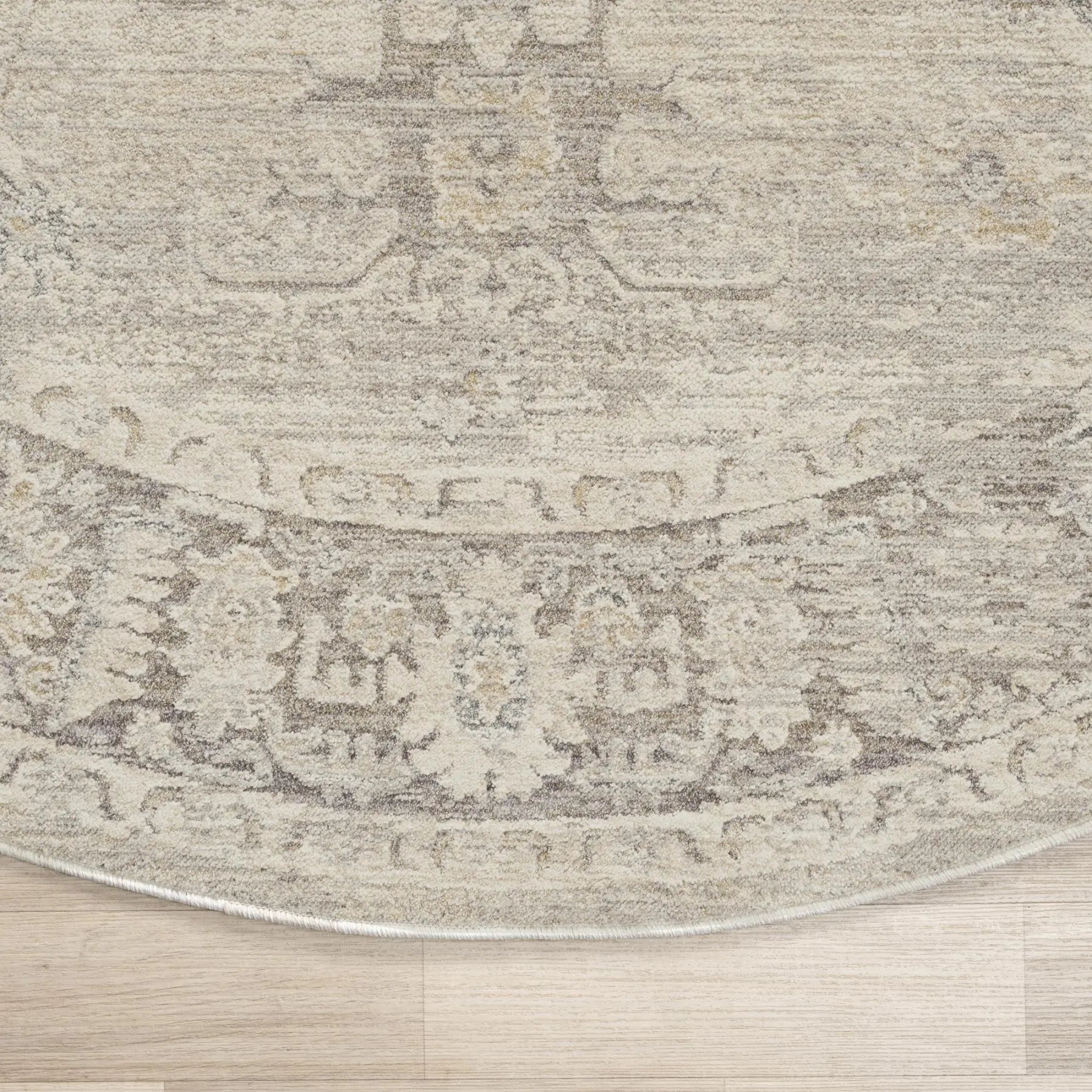 6' Beige And Blue Abstract Round Rug Homeroots Home Decor