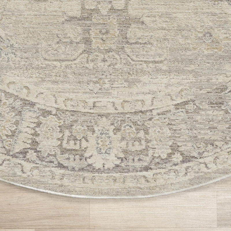 6' Beige And Blue Abstract Round Rug Homeroots Home Decor