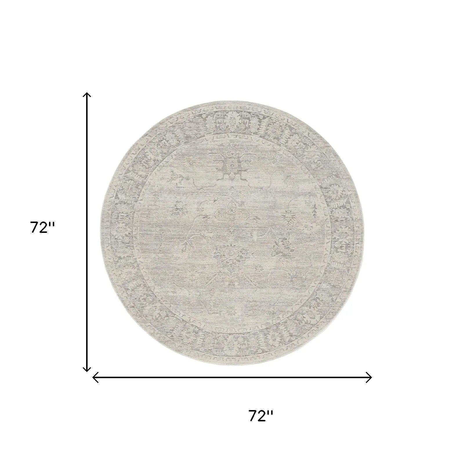 6' Beige And Blue Abstract Round Rug Homeroots Home Decor