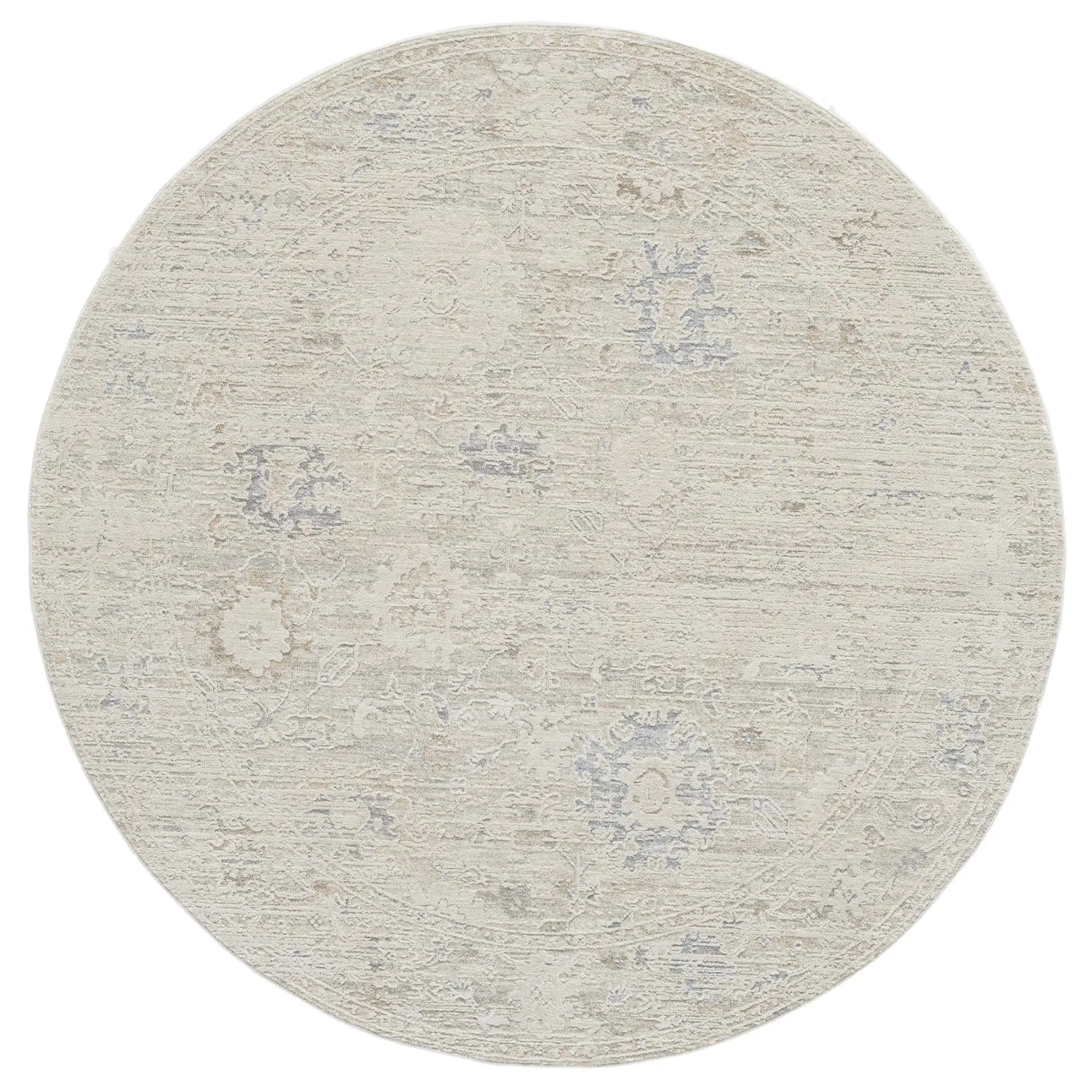 6' Beige And Ivory Abstract Round Rug Homeroots Home Decor
