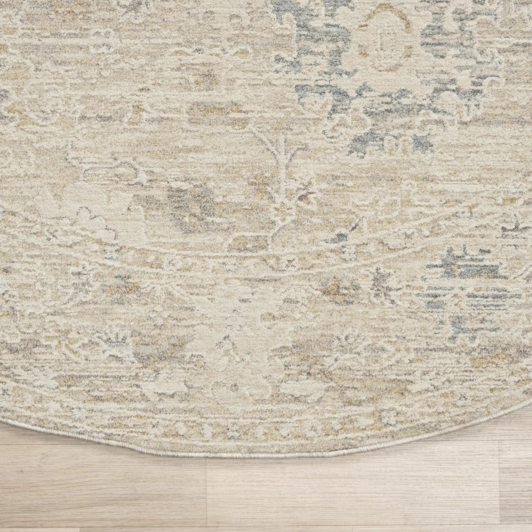 6' Beige And Ivory Abstract Round Rug Homeroots Home Decor