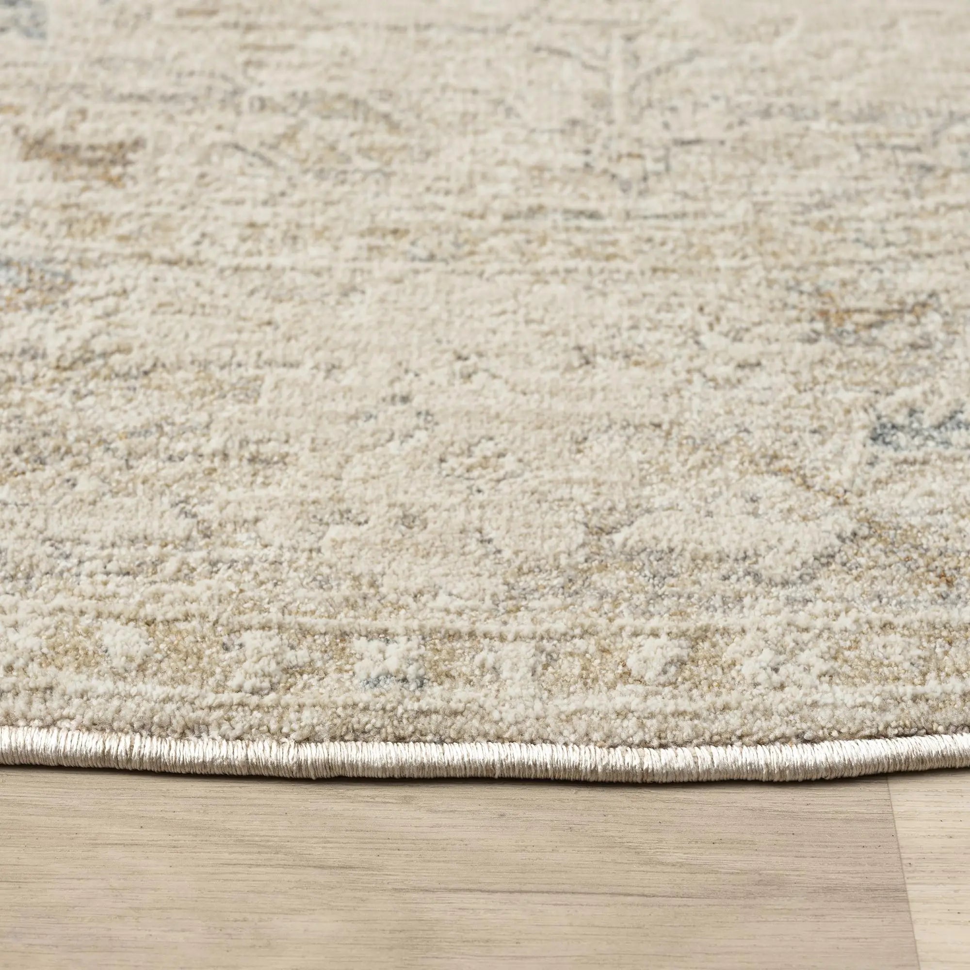 6' Beige And Ivory Abstract Round Rug Homeroots Home Decor