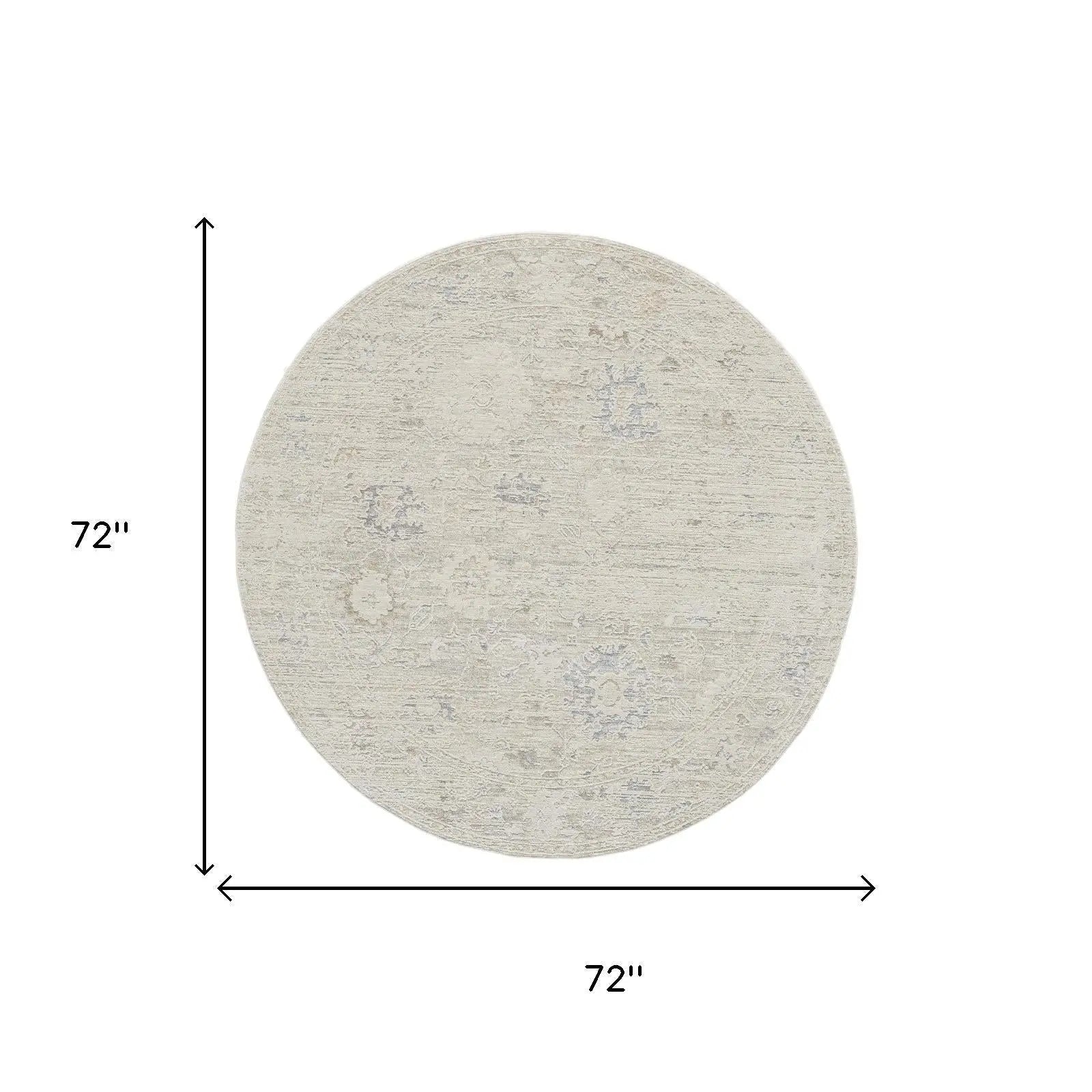 6' Beige And Ivory Abstract Round Rug Homeroots Home Decor