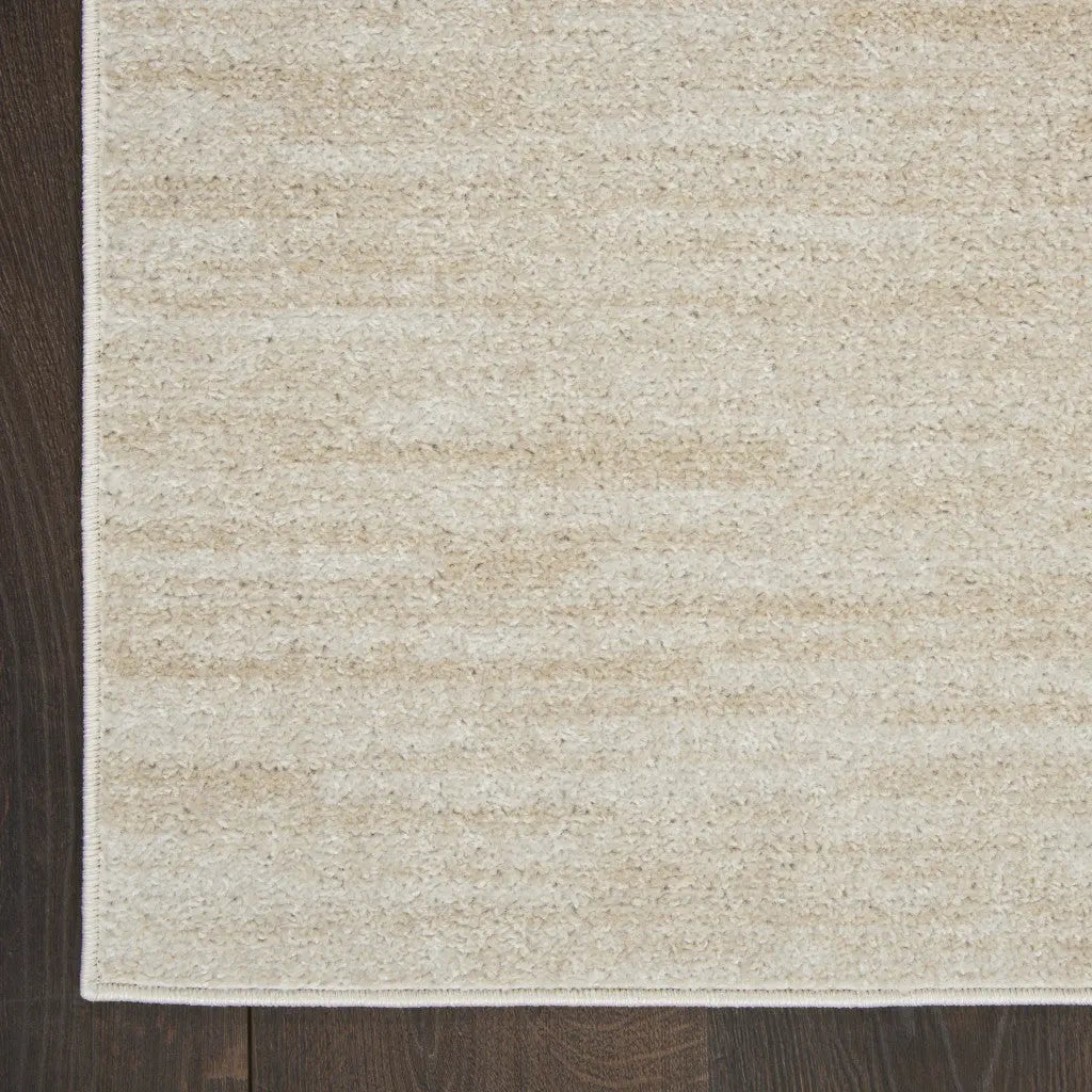 6' Beige And Ivory Indoor Outdoor Runner Rug - GreatEagleInc