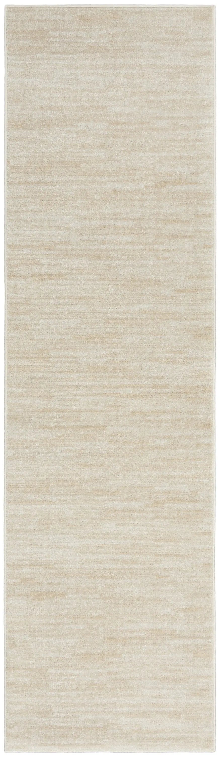 6' Beige And Ivory Indoor Outdoor Runner Rug - GreatEagleInc