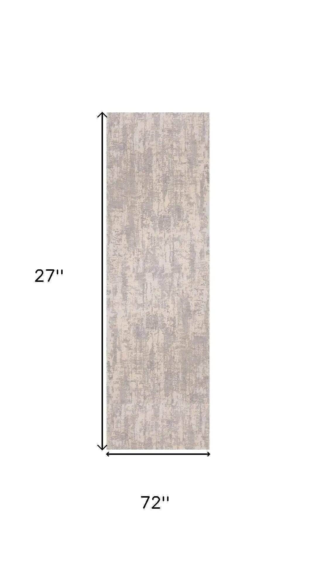 6' Beige Cream Gray Light Gray And Taupe Abstract Distressed Runner Rug Homeroots Home Decor
