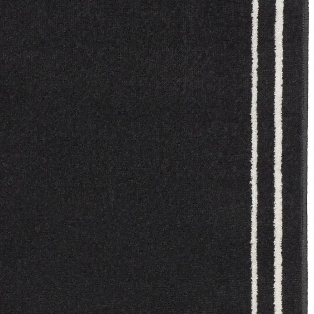 6' Black And Ivory Indoor Outdoor Runner Rug Homeroots Outdoor