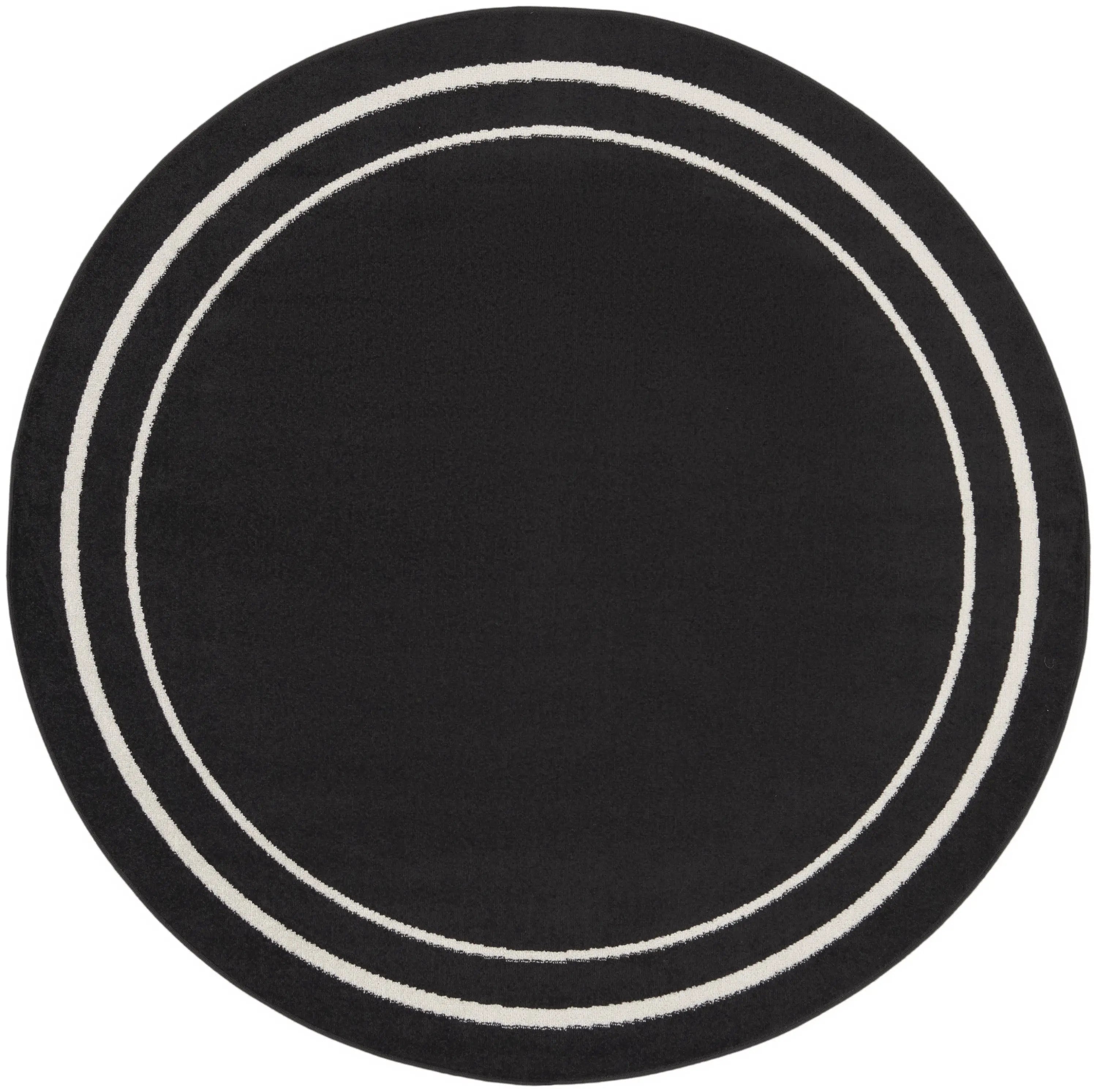 6' Black And Ivory Round Indoor Outdoor Area Rug Homeroots Outdoor