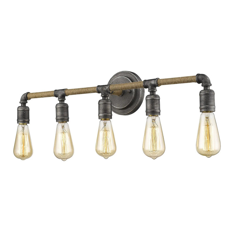 6" Black Metal Vanity Flush Mounted Sconce Homeroots Lighting