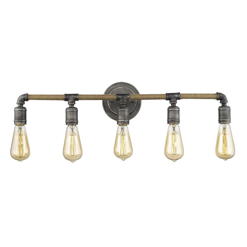 6" Black Metal Vanity Flush Mounted Sconce Homeroots Lighting