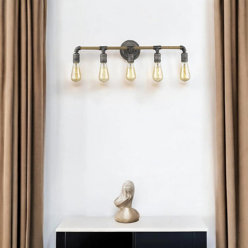 6" Black Metal Vanity Flush Mounted Sconce Homeroots Lighting