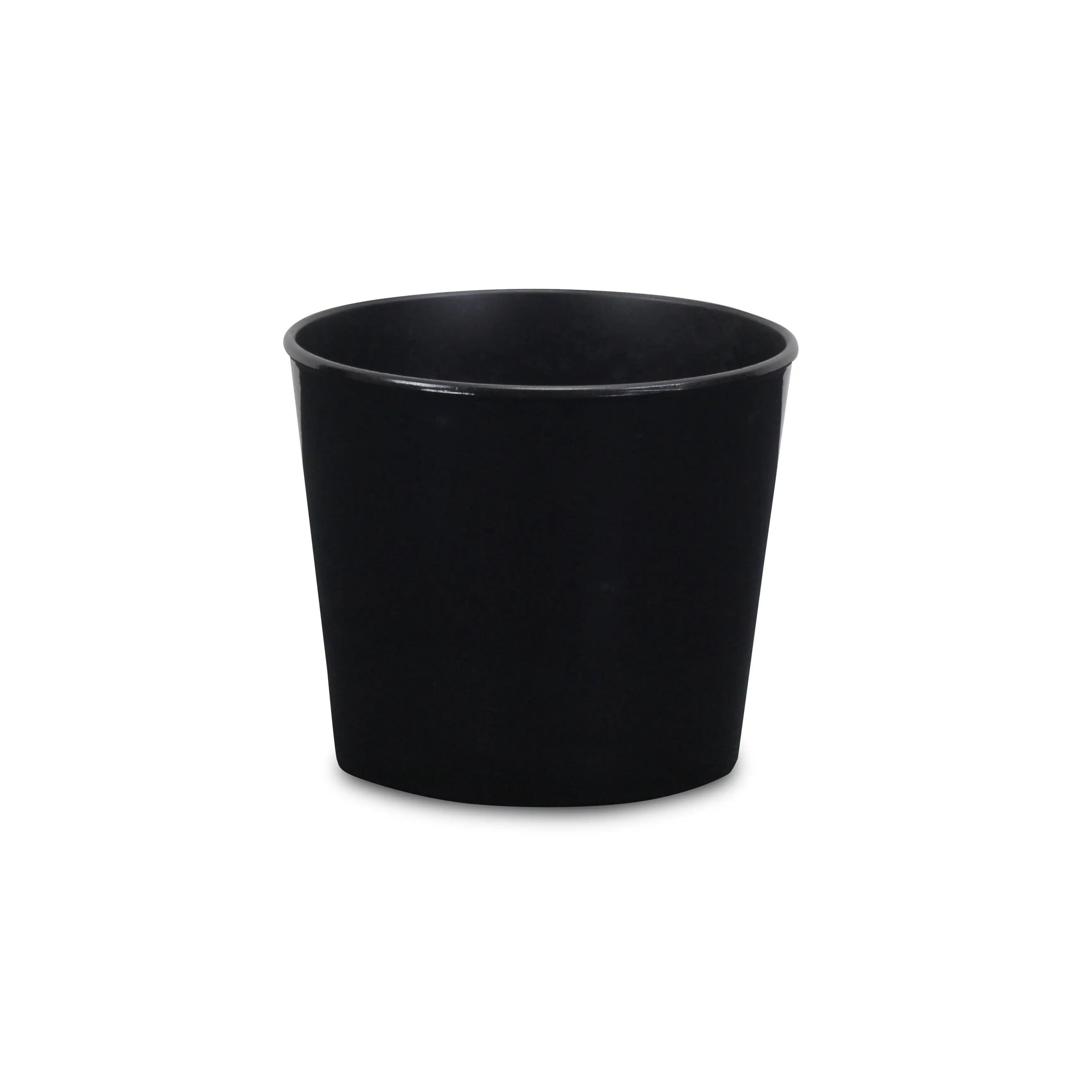 6" Black Recycled Plastic Indoor Outdoor Round Pot Planter Homeroots Outdoor