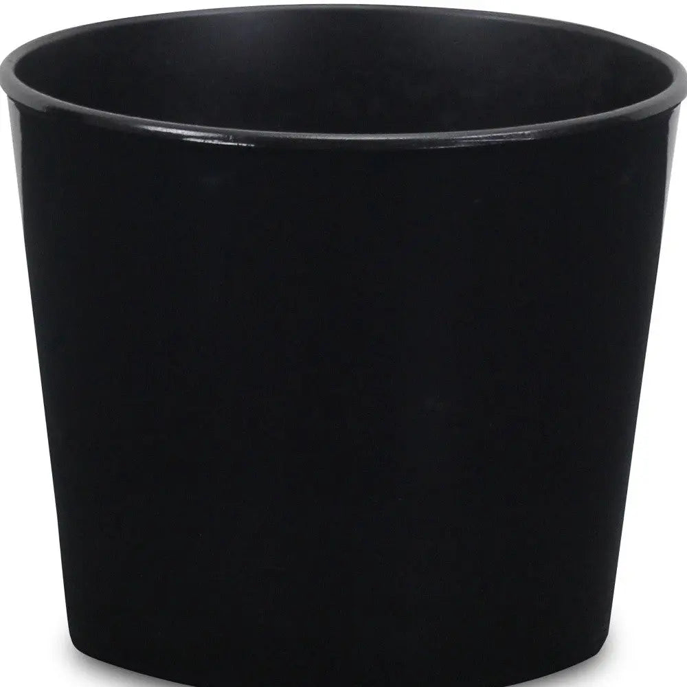 6" Black Recycled Plastic Indoor Outdoor Round Pot Planter Homeroots Outdoor