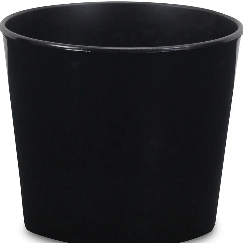 6" Black Recycled Plastic Indoor Outdoor Round Pot Planter Homeroots Outdoor