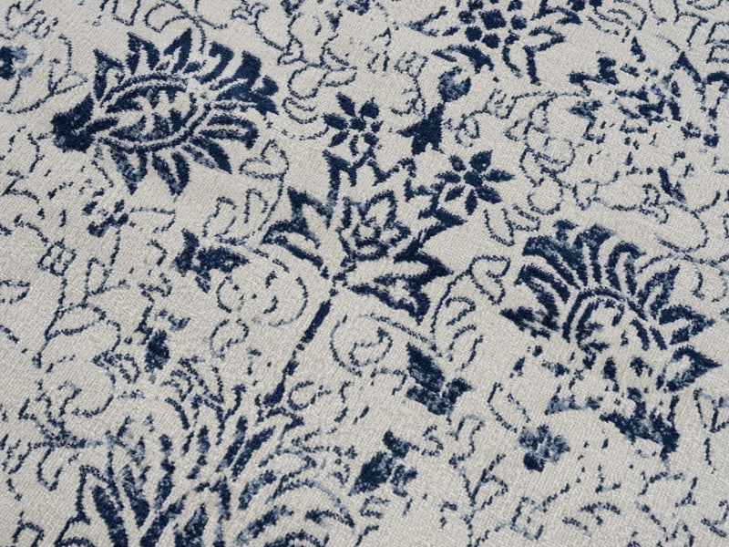 6' Blue And Cream Abstract Runner Rug Homeroots Home Decor