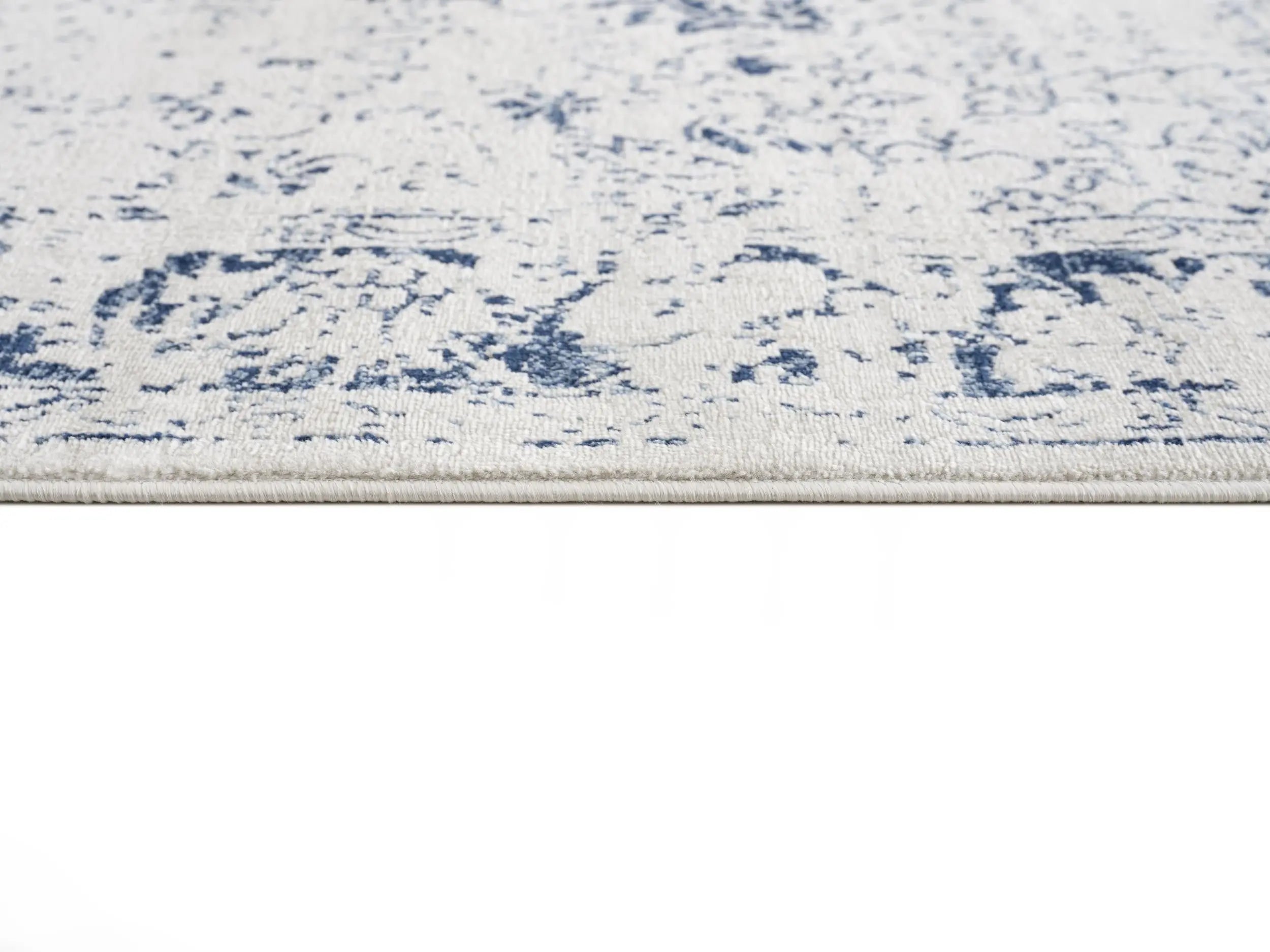 6' Blue And Cream Abstract Runner Rug Homeroots Home Decor