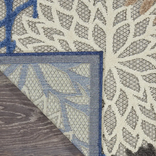 6' Blue And Gray Indoor Outdoor Area Rug - GreatEagleInc