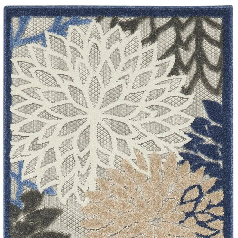 6' Blue And Gray Indoor Outdoor Area Rug - GreatEagleInc