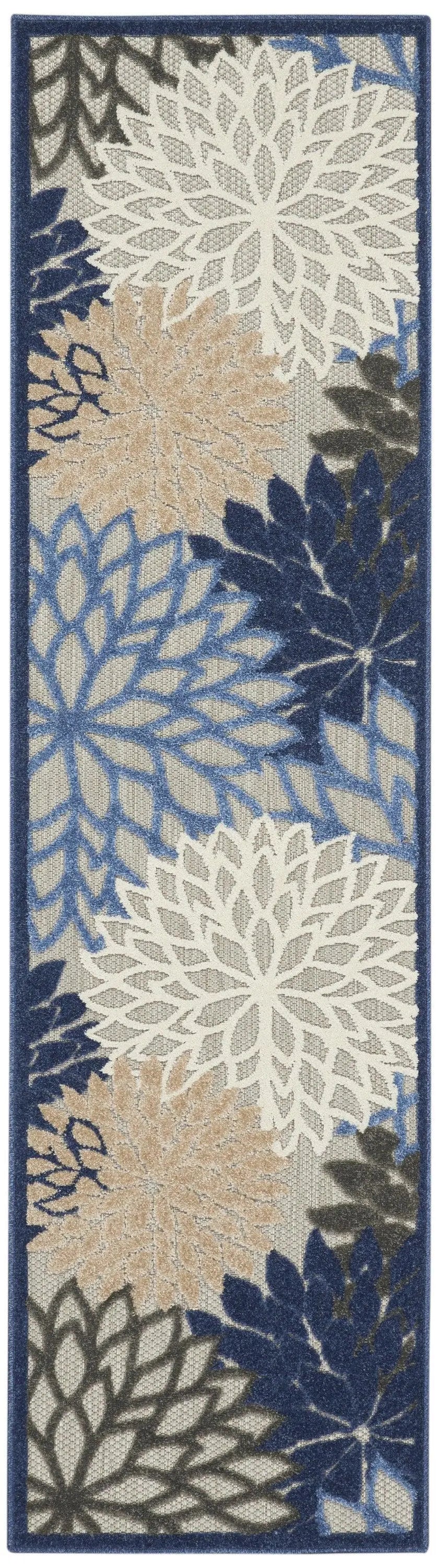 6' Blue And Gray Indoor Outdoor Area Rug - GreatEagleInc